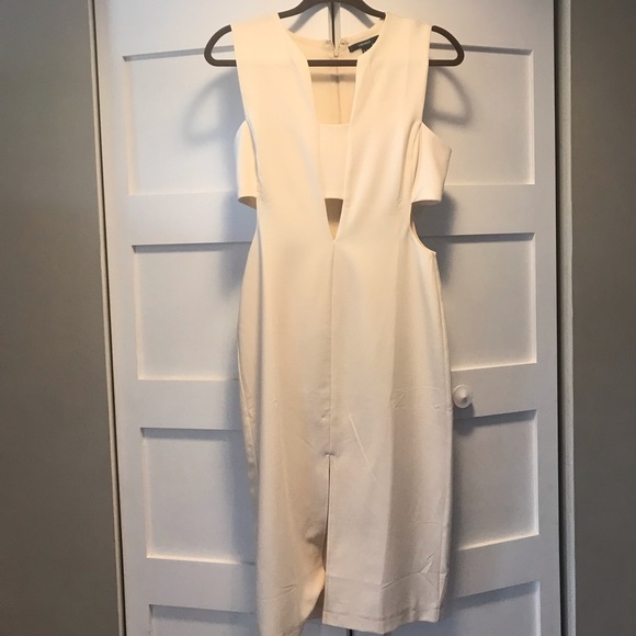 Cream midi length cutout dress-never worm! - Picture 2 of 5
